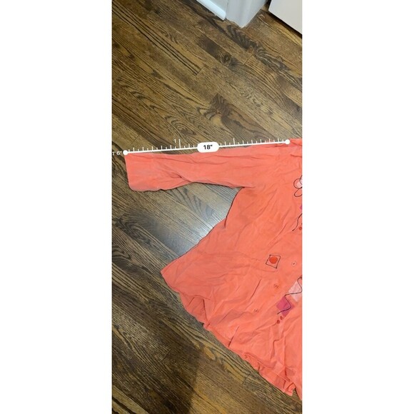 Tianello Women’s Pink Artsy Abstract Print 3/4 Sleeve Full Button Blouse Size M - Picture 6 of 6